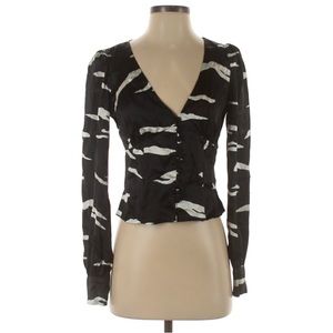 Black and White Silk blouse